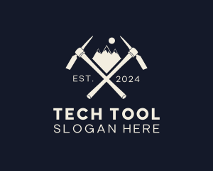 Tool - Mountain Pickaxe Tool logo design
