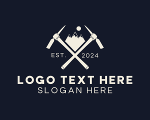 Tool - Mountain Pickaxe Tool logo design