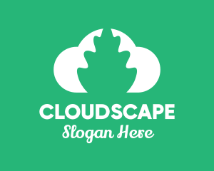 Cloud Tree Plant logo design