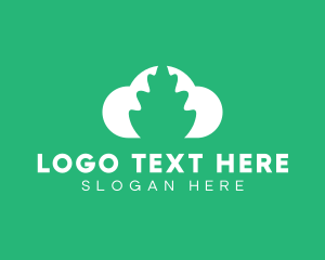 Green - Cloud Tree Plant logo design