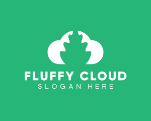 Cloud Tree Plant logo design