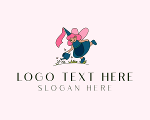 Fantasy - Cute Fairy Gardener logo design