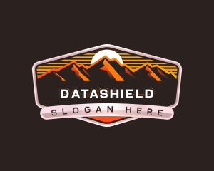 Exploration - Mountain Hiking Summit logo design