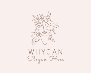 Beautiful Flower Woman Logo