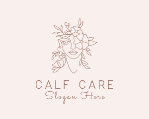 Beautiful Flower Woman logo design