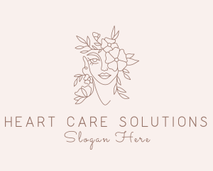 Beautiful Flower Woman logo design