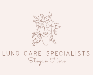 Beautiful Flower Woman logo design