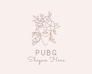 Spa - Beautiful Flower Woman logo design
