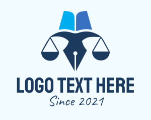 Weight - Blue Pen Scale logo design