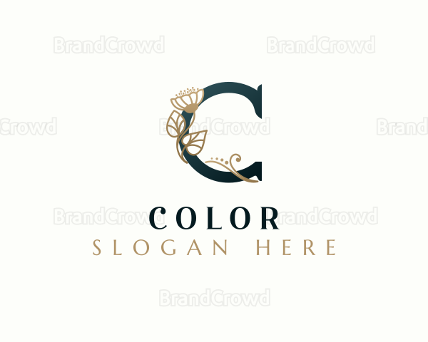 Luxury Flower Boutique Letter C Logo