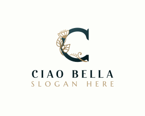 Luxury Flower Boutique Letter C logo design