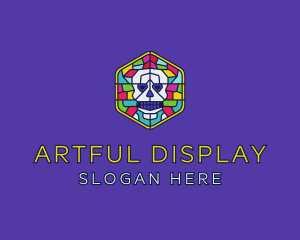 Stained Glass Skull logo design