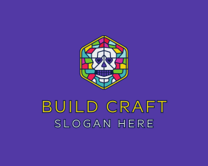 Stained Glass Skull logo design