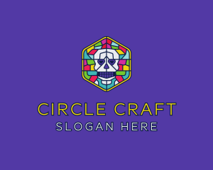 Stained Glass Skull logo design