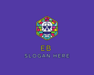 Blessing - Stained Glass Skull logo design