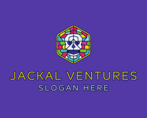 Stained Glass Skull logo design