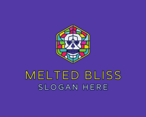 Stained Glass Skull logo design