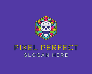 Stained Glass Skull logo design