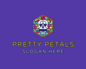 Stained Glass Skull logo design