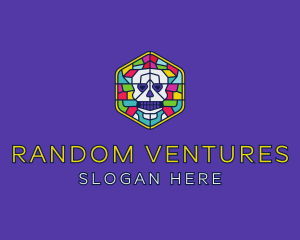 Stained Glass Skull logo design