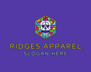 Stained Glass Skull logo design