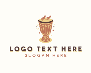 Performer - African Djembe Instrument logo design