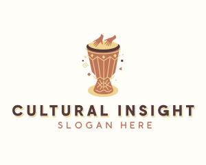 African Djembe Instrument logo design