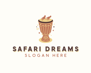 African Djembe Instrument logo design