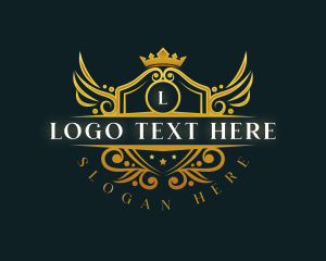 Gold - Elegant Wings Crest logo design
