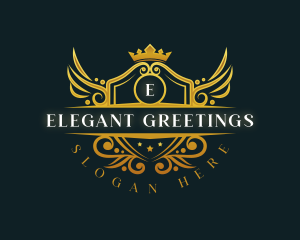 Elegant Wings Crest logo design