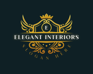 Elegant Wings Crest logo design