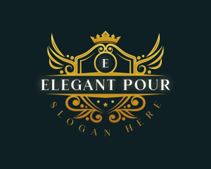 Elegant Wings Crest logo design