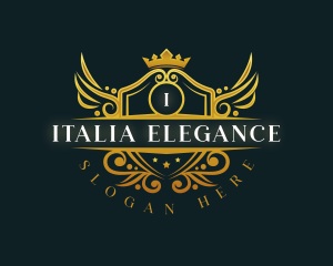 Elegant Wings Crest logo design