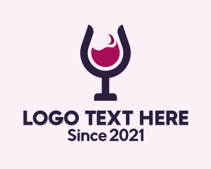Booze - Wine Glass Bar logo design