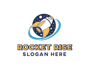 Galaxy Rocket Ship logo design