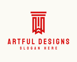 Bookmark Library Pillar logo design