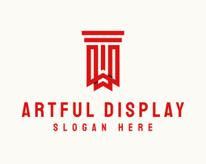 Bookmark Library Pillar logo design