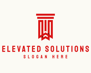 Bookmark Library Pillar logo design