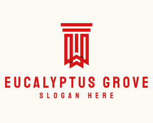 Bookmark Library Pillar logo design