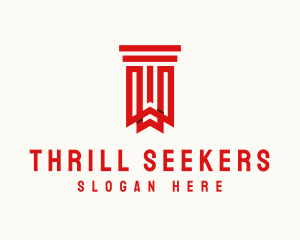 Bookmark Library Pillar logo design