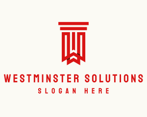 Bookmark Library Pillar logo design