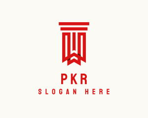 Bookmark Library Pillar logo design