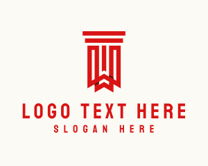 Library - Bookmark Library Pillar logo design