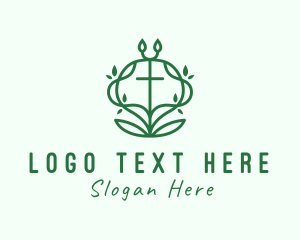 Chapel - Natural Crucifix Cross logo design