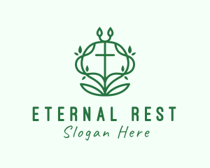 Cemetery - Natural Crucifix Cross logo design