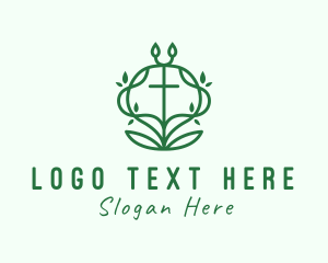 Holy - Natural Crucifix Cross logo design
