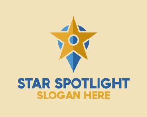 Star Location Pin logo design