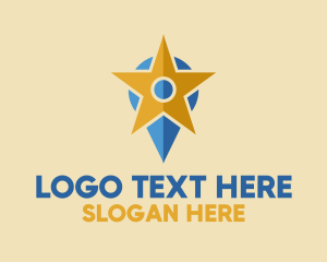 Booking - Star Location Pin logo design