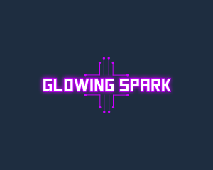 Purple Computer Circuit Wordmark logo design