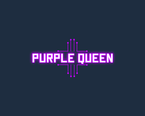 Purple Computer Circuit Wordmark logo design